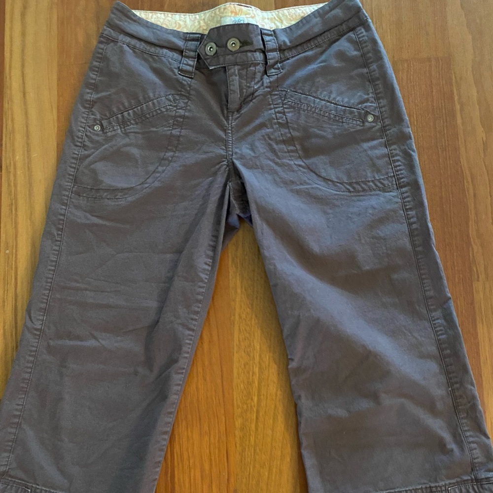 Brown wide leg Capri pants